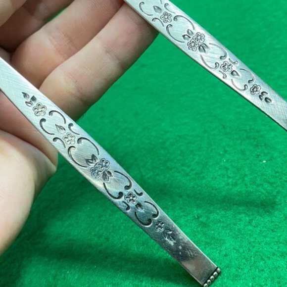 Pierced Serving Spoon and Fork, Stanless, Vintage Silverware, Gift for Mother, A - Picture 8 of 10